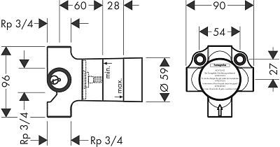 Скрытая часть переключателя Hansgrohe Quattro 15930180