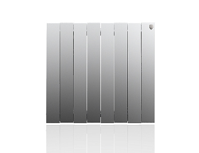 Биметаллический секционный радиатор отопления Royal Thermo PianoForte Satin Silver 500 / 8 секций