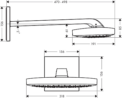 Верхний душ Hansgrohe Raindance Select E 300 26468000