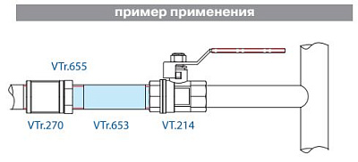 Сгон VALTEC неразъемный 1/2 х 100 мм наружная резьба, никелированная латунь