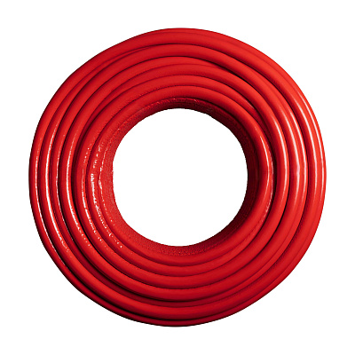 Труба из сшитого полиэтилена (PE-Xa) Usystems Radi Pipe PN10 16x2,2 в теплоизоляции 6 мм красной, бухта 100 м