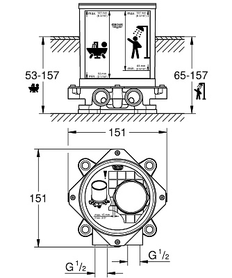 Скрытая часть смесителя Grohe 45984001