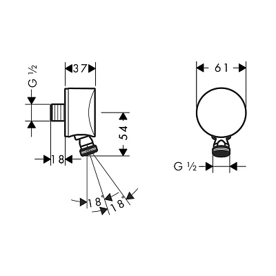 Подключение душевого шланга поворотное Hansgrohe Fixfit S 27506000