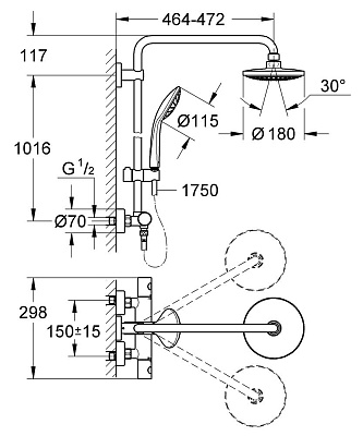 Душевая колонна Grohe Euphoria 180 27296001