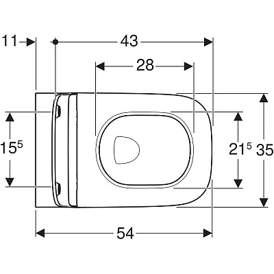 Унитаз подвесной Geberit Smyle Square безободковый Rimfree в комплекте с сиденьем (сэндвич) с плавным закрыванием SoftClose (500.685.01.2)