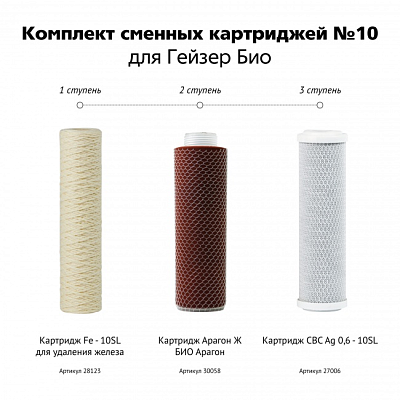 Комплект сменных картриджей Гейзер №10