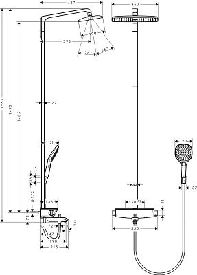 Душевая колонна Hansgrohe Raindance Select Showerpipe 360 27113000