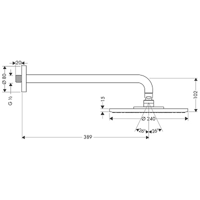 Верхний душ Hansgrohe Raindance Air 240 27474000