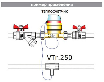 Тройник VALTEC для подключения датчика температуры 3/4 х M10 х 3/4 внутренняя, никелированная латунь
