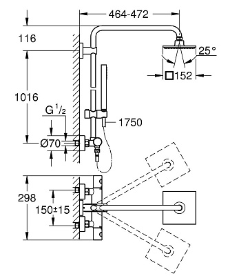 Душевая колонна Grohe Euphoria 150 27932000
