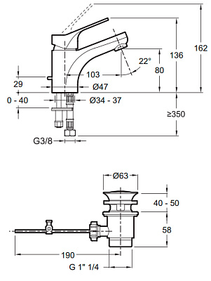 Смеситель для раковины Jacob Delafon BRIVE E75760